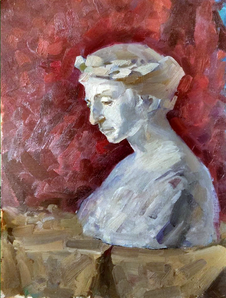 Nature morte with plaster bust